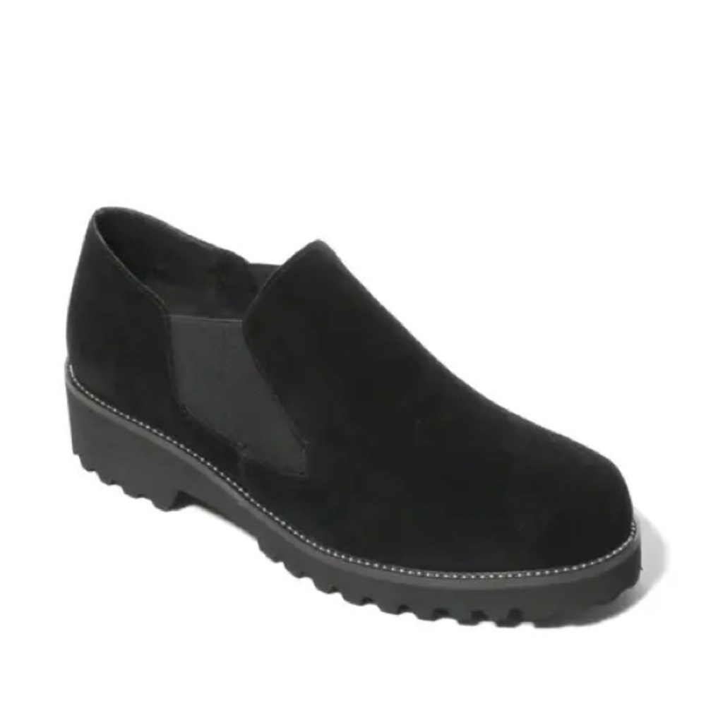 Blondo Womens Robin Loafer Flats in Black Suede Waterproof  size 10